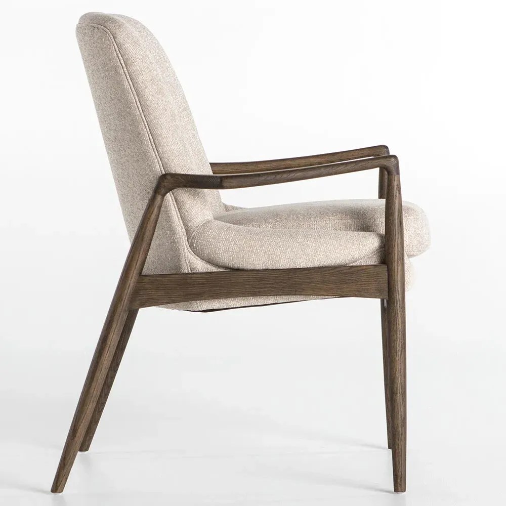 Olena Dining Arm Chair - Beige, Oak