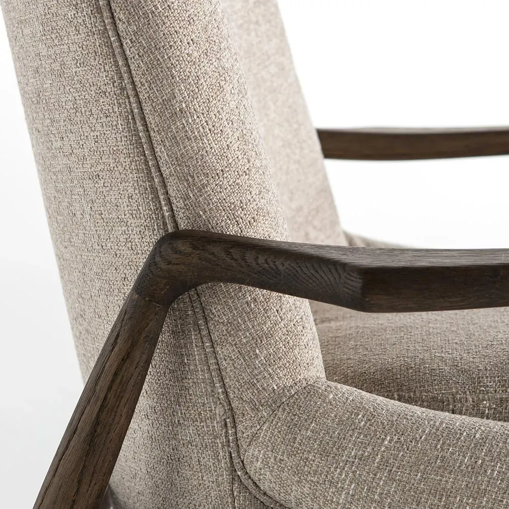 Olena Dining Arm Chair - Beige, Oak