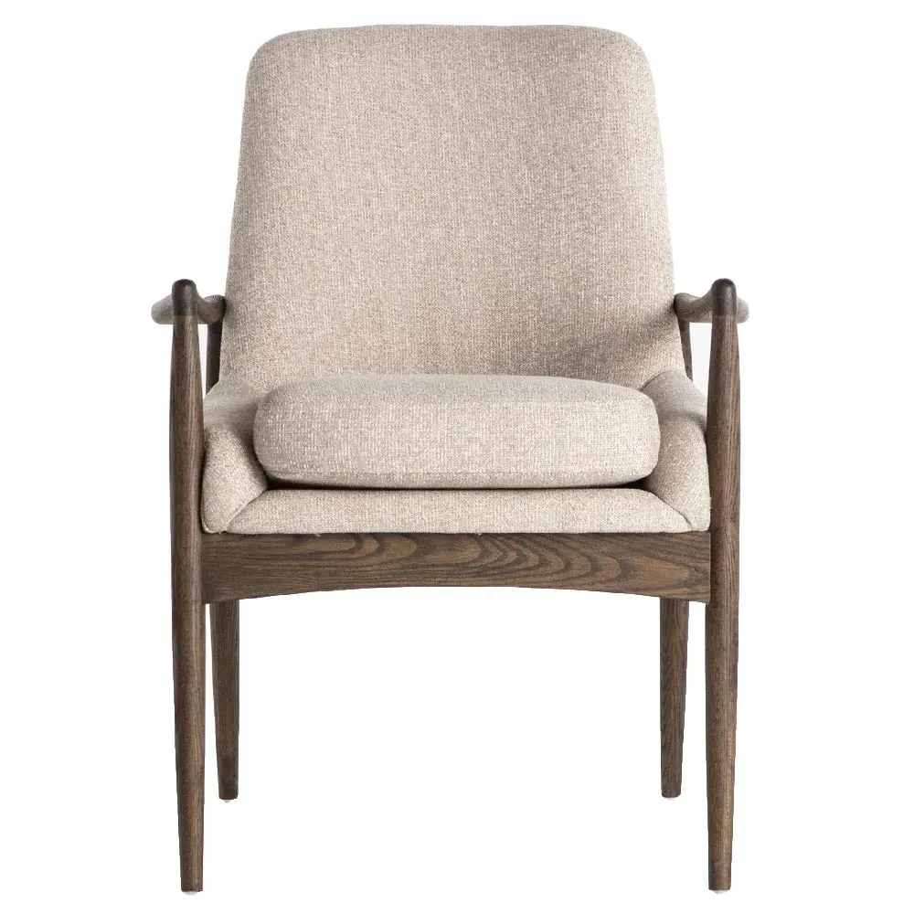 Olena Dining Arm Chair - Beige, Oak image
