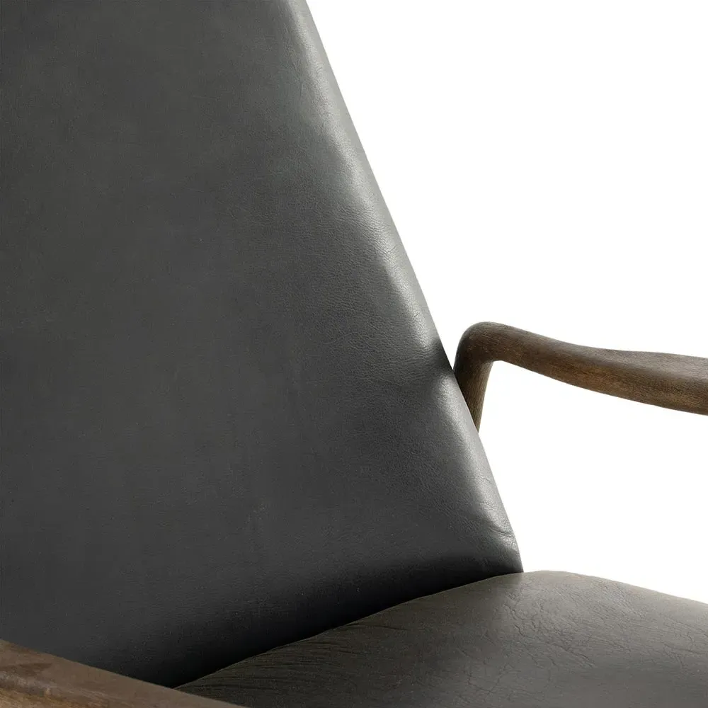 Olena Recliner Arm Chair - Black, Leather