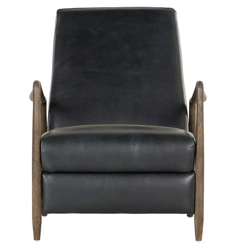 Olena Recliner Arm Chair - Black, Leather image