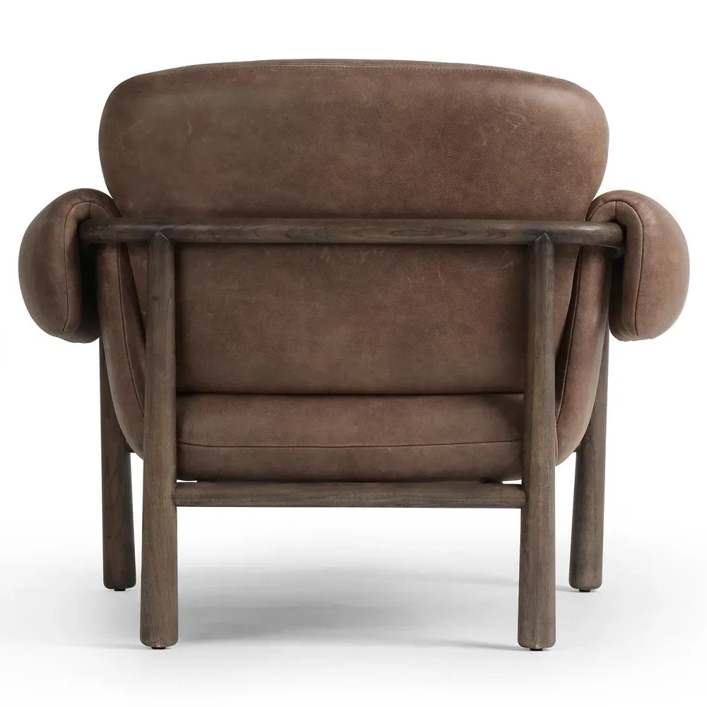 Olia Club Chair - Brown, Leather