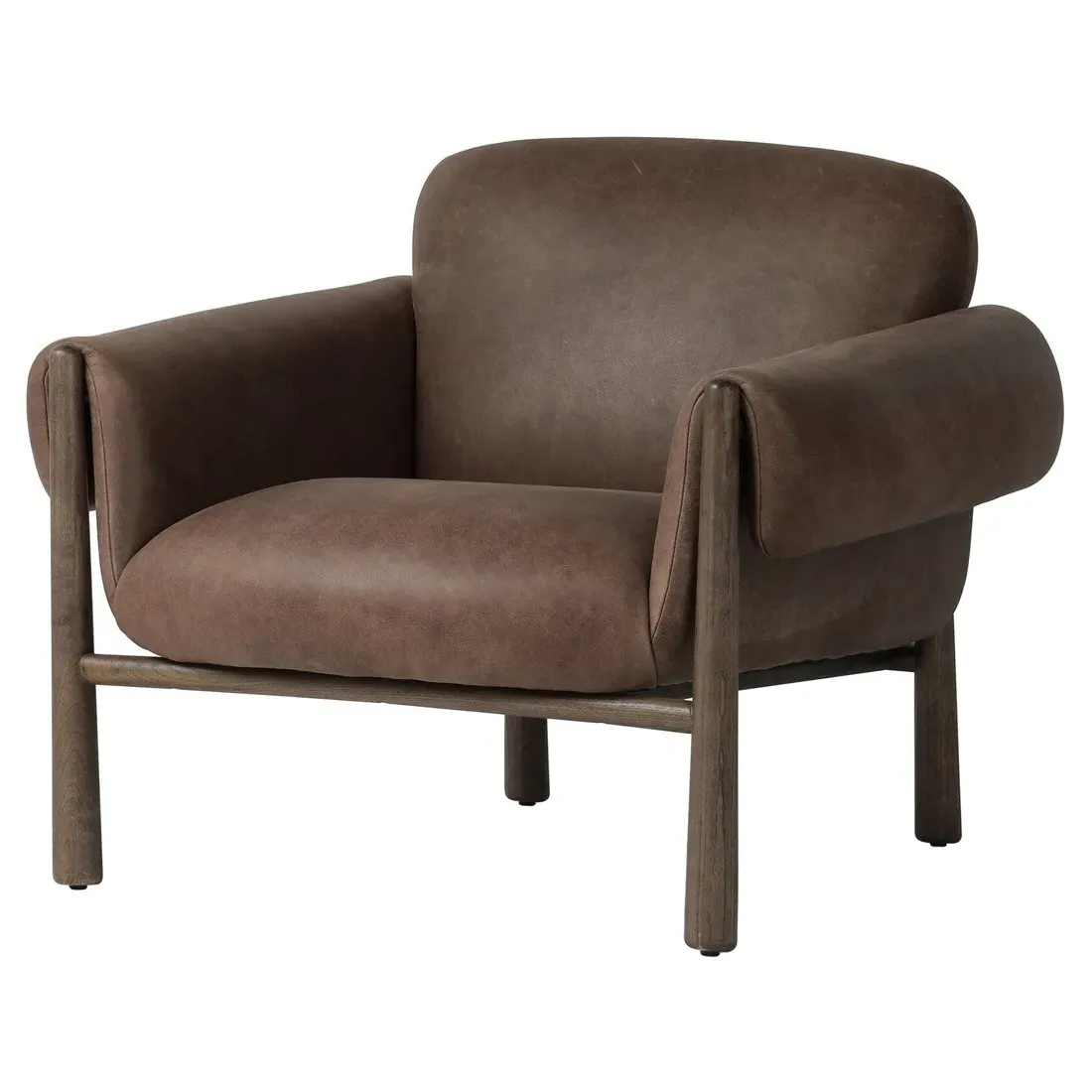 Olia Club Chair - Brown, Leather image