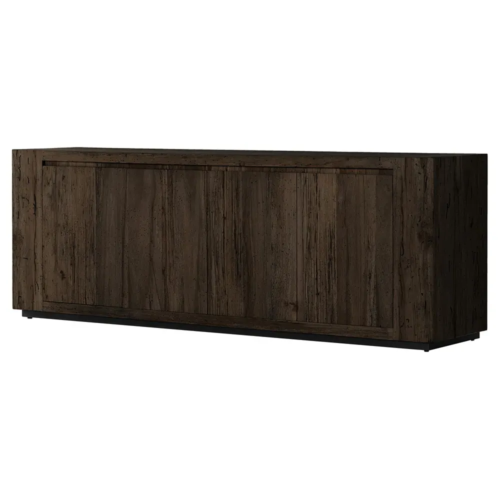 Oliver 4 Door Sideboard - Dark Brown, Oak