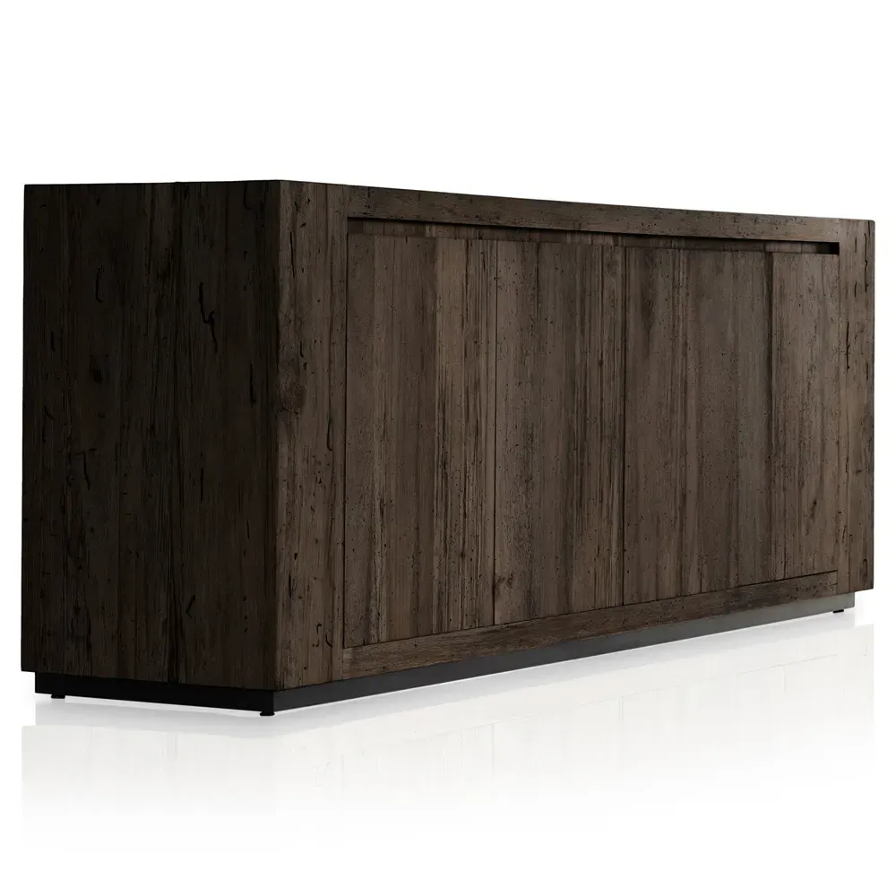 Oliver 4 Door Sideboard - Dark Brown, Oak