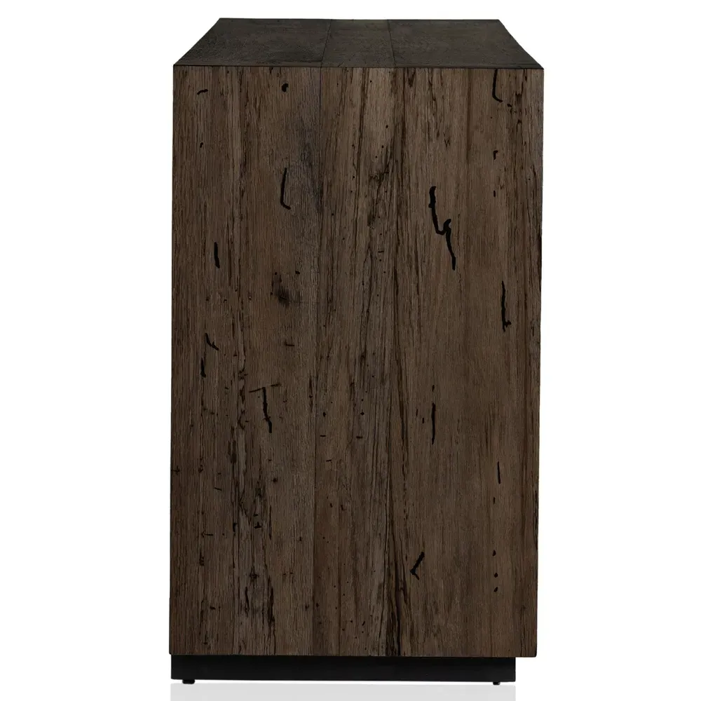 Oliver 4 Door Sideboard - Dark Brown, Oak