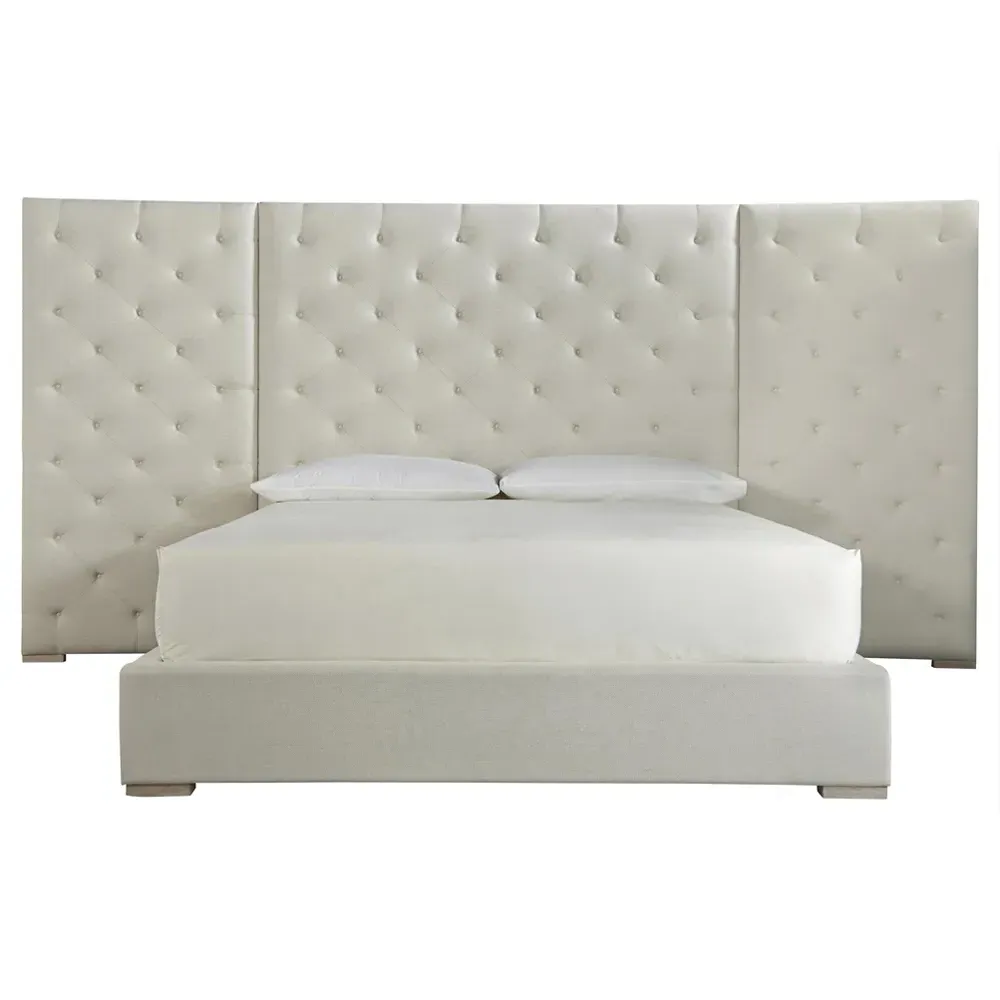 Oliver Cal King Button Tufted Wall Panel Platform Bed - White image