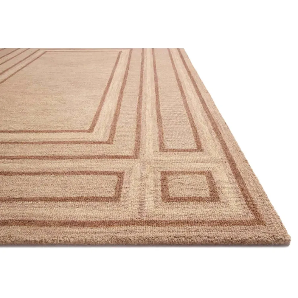 Olivia Linear Patterned Rug - Blush, Wool