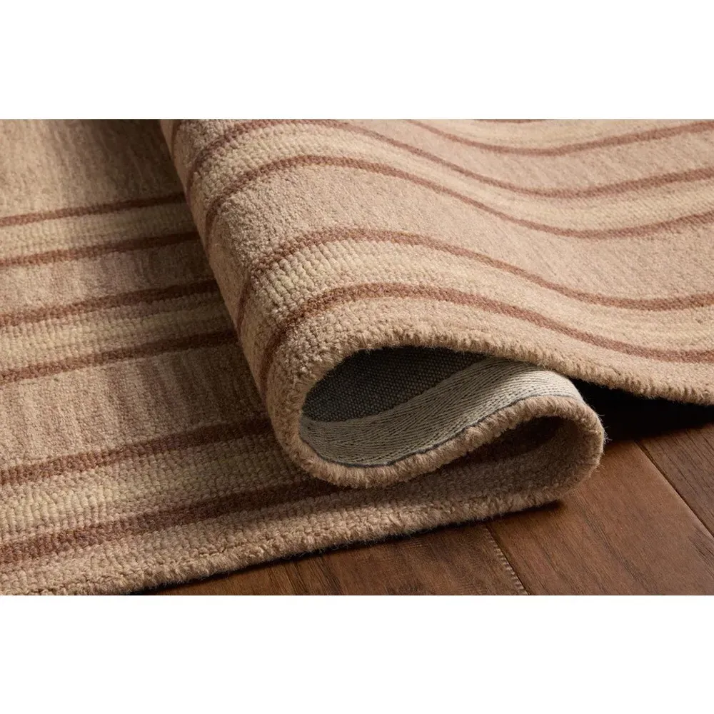Olivia Linear Patterned Rug - Blush, Wool