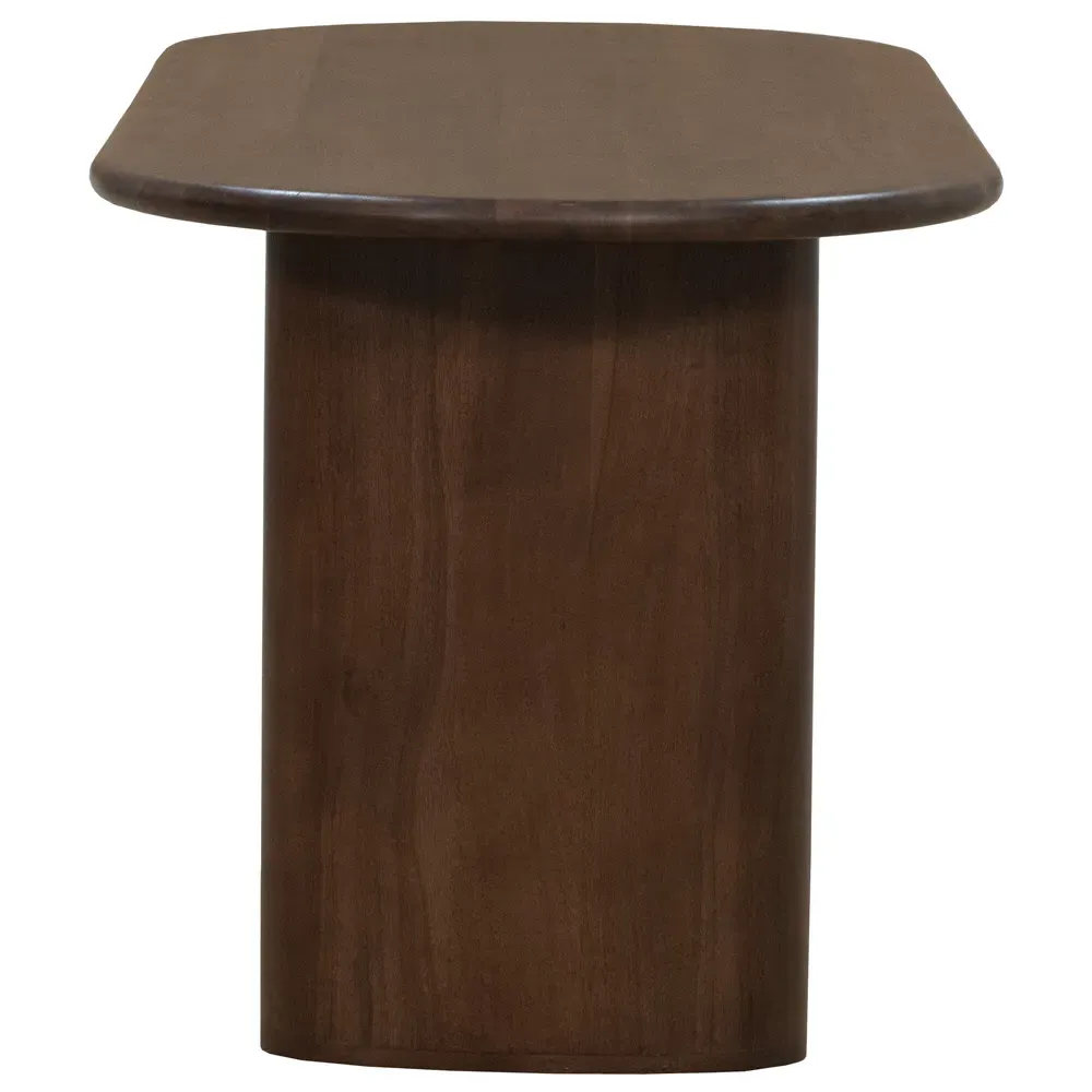 Olivia Oval Dining Table - Dark Brown, Acacia