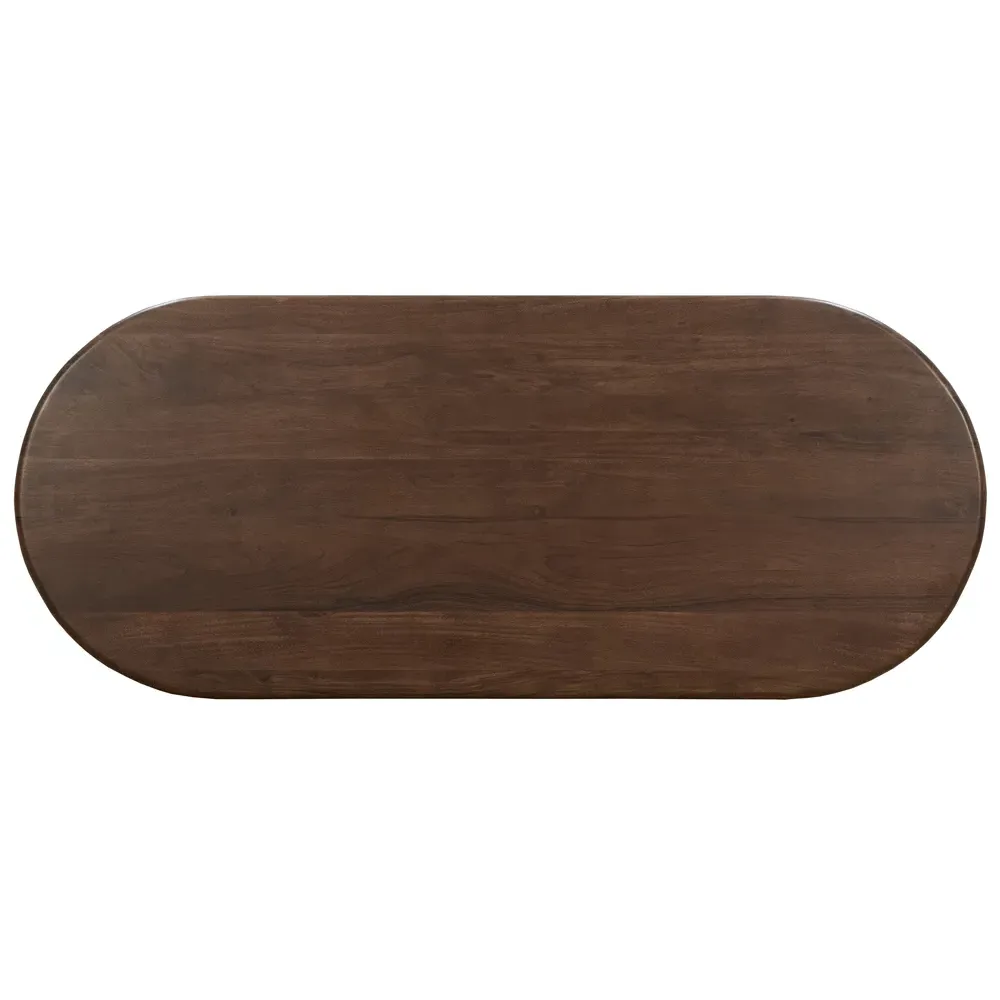 Olivia Oval Dining Table - Dark Brown, Acacia