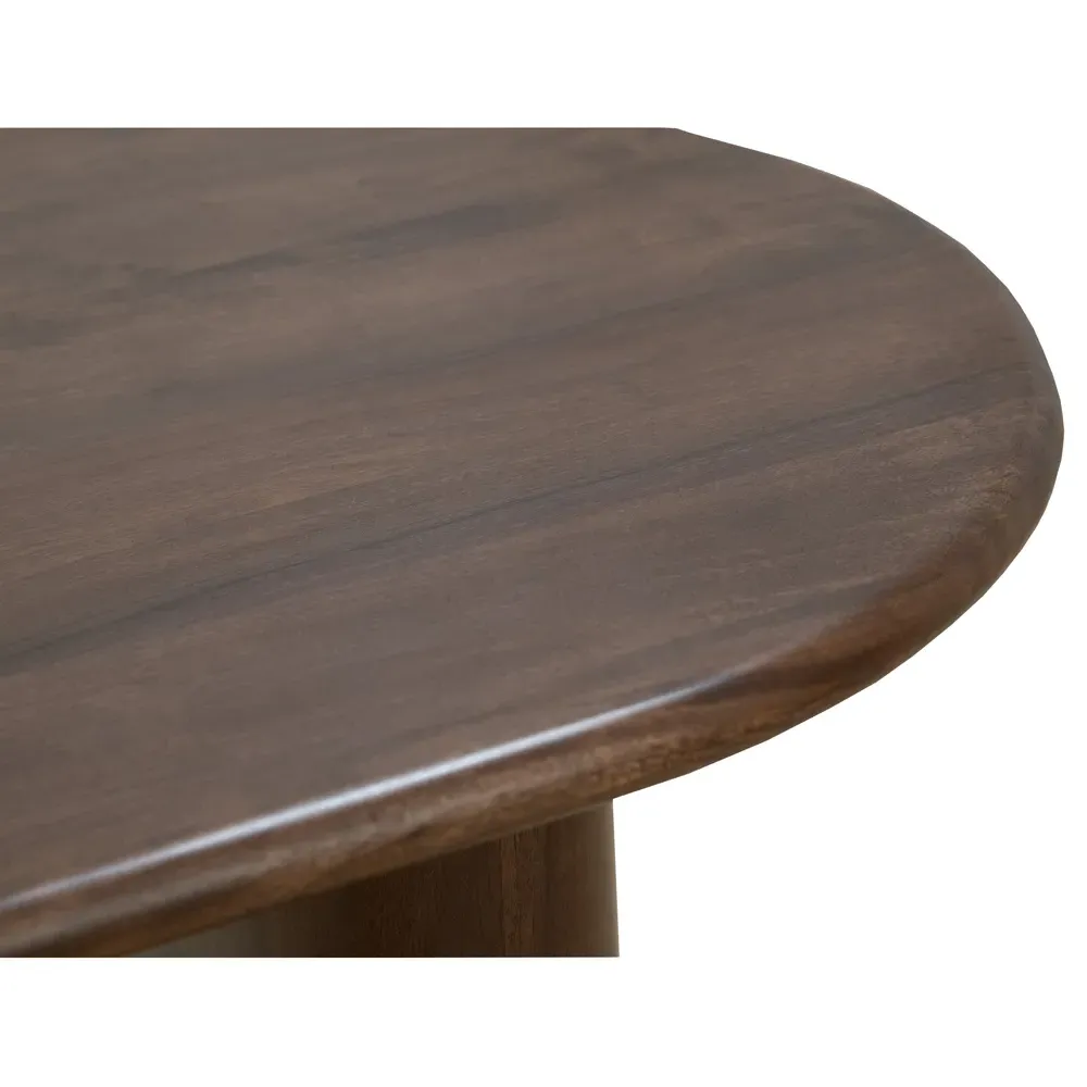 Olivia Oval Dining Table - Dark Brown, Acacia