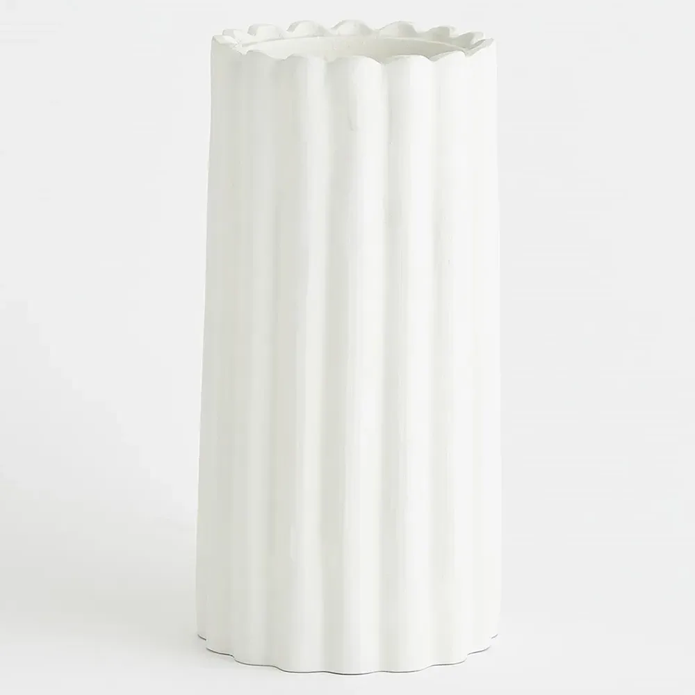 Olivier French Candleholder - White, Aluminum