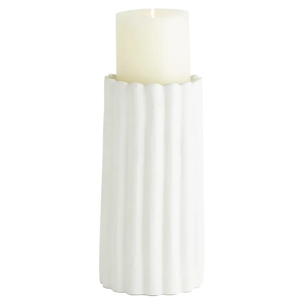 Olivier French Candleholder - White, Aluminum image