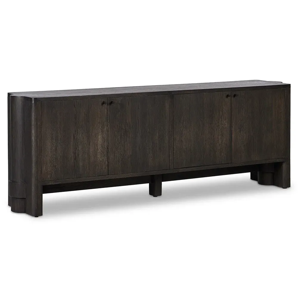 Olson Oak Wood Sideboard - Dark Brown