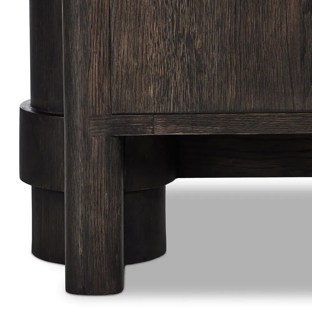 Olson Oak Wood Sideboard - Dark Brown