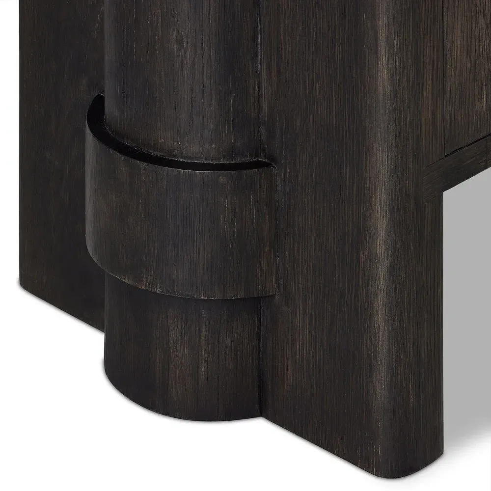 Olson Oak Wood Sideboard - Dark Brown