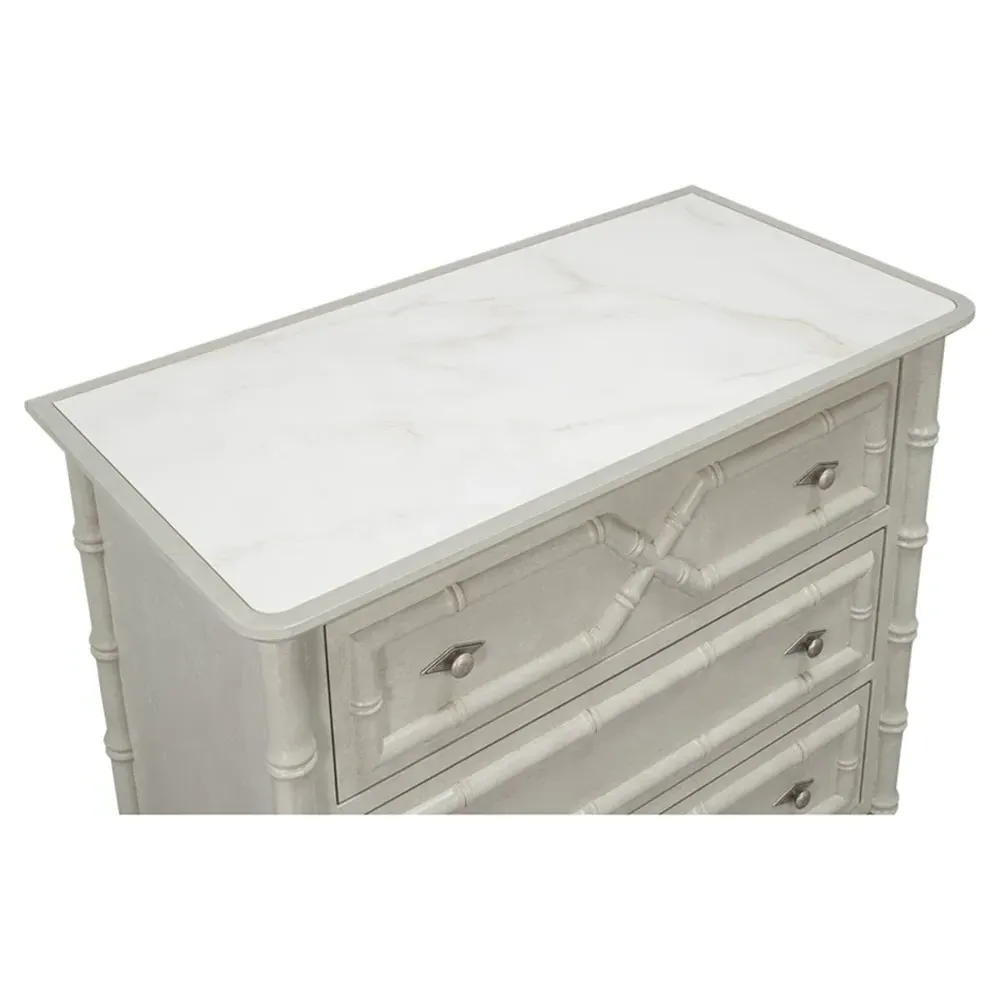 Olyra Bachelor Chest - White, Porcelain