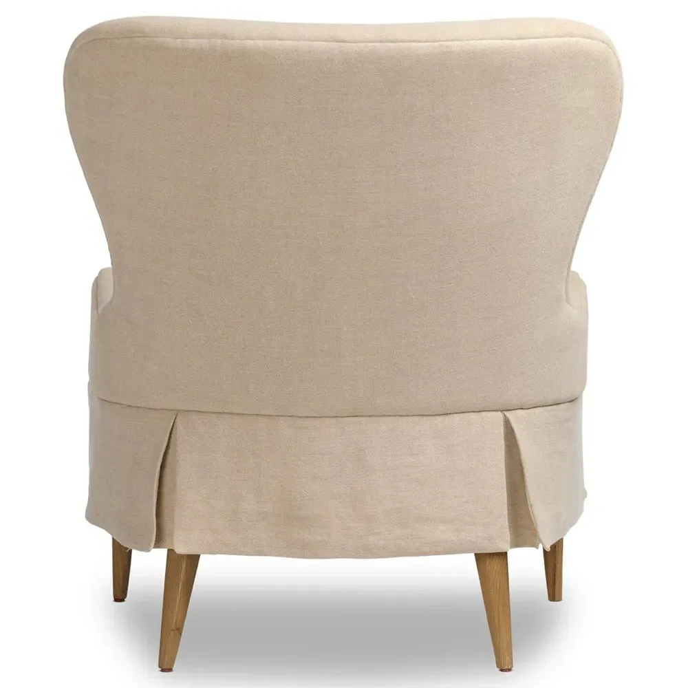 Omar Broadway Dune Wingback Chair - Beige, Linen