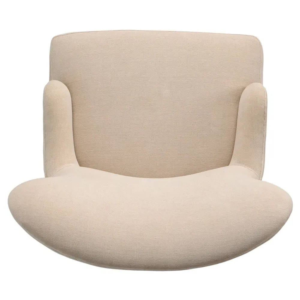 Omar Broadway Dune Wingback Chair - Beige, Linen