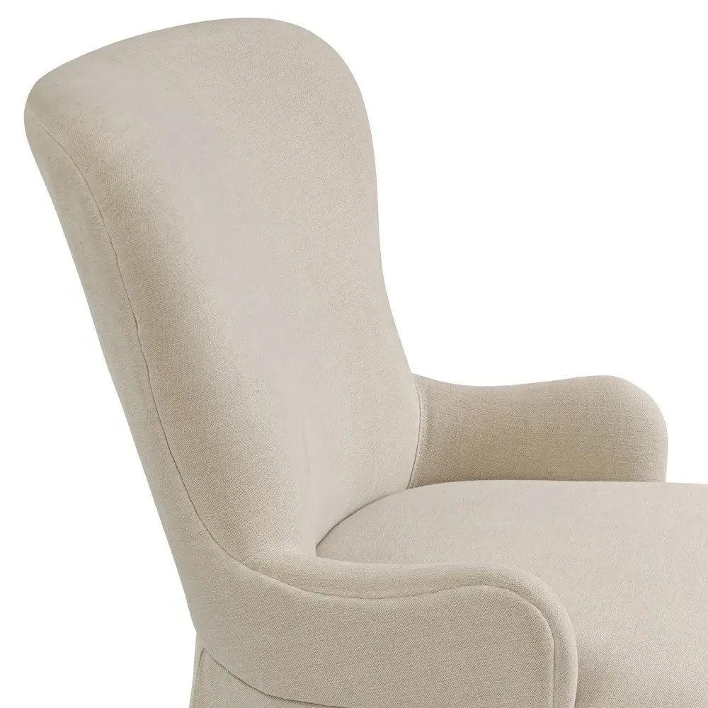 Omar Broadway Dune Wingback Chair - Beige, Linen