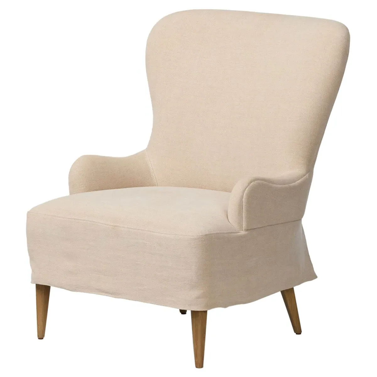 Omar Broadway Dune Wingback Chair - Beige, Linen image