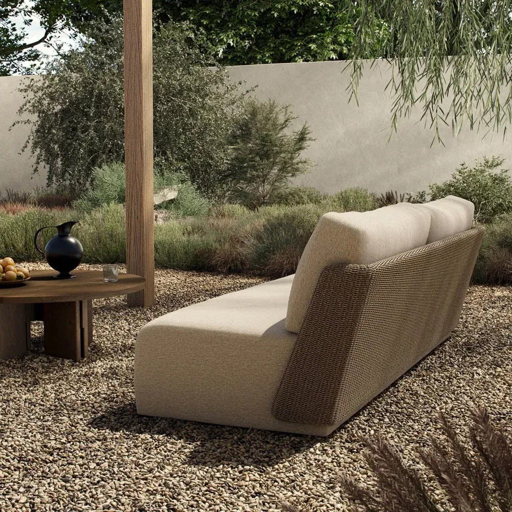 Omarion Woven Outdoor Sofa - Brown, Polyethylene
