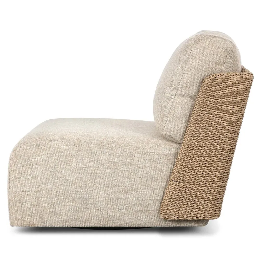 Omarion Woven Outdoor Swivel Chair - Brown, Polyethylene