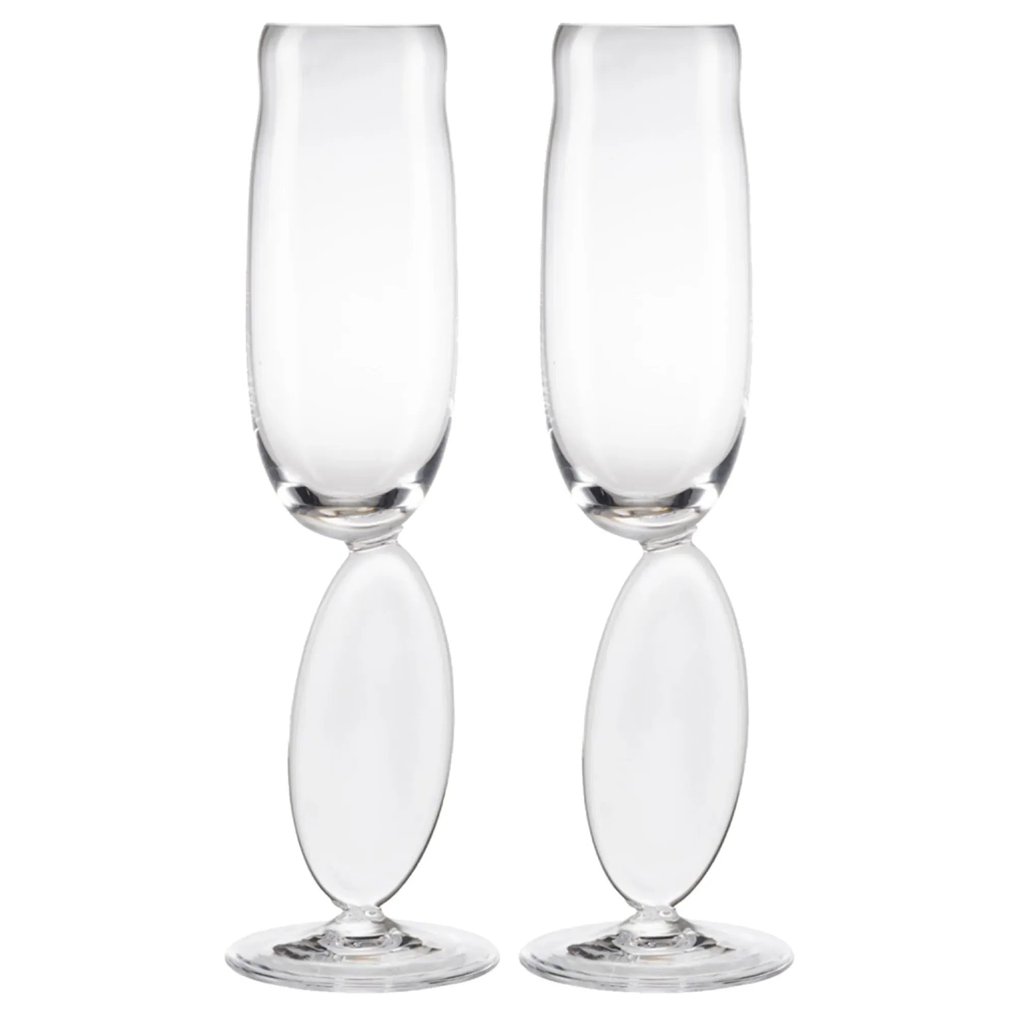 Omnia Dripping Drops Flute Glass Set of 2 - Clear Crystal