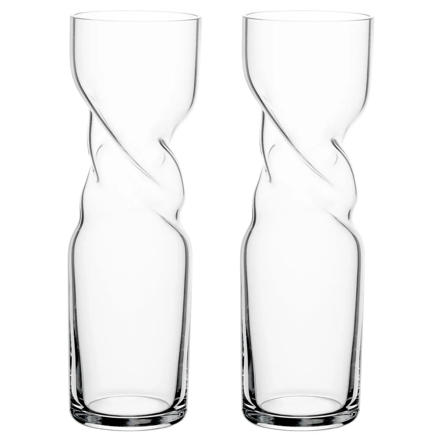 Omnia Twist Flute Glass Set of 2 - Clear, Crystal