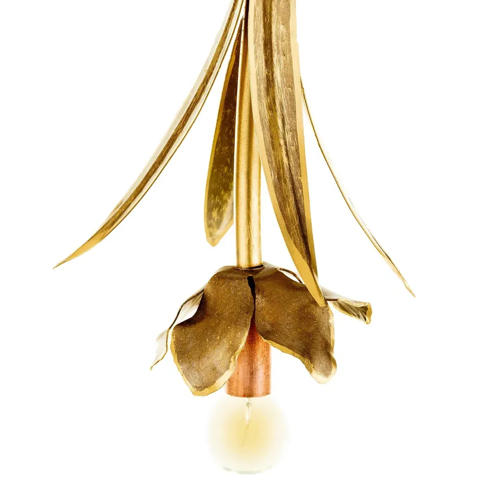 Onoria Arching Arm Floral Chandelier - Brass, Steel