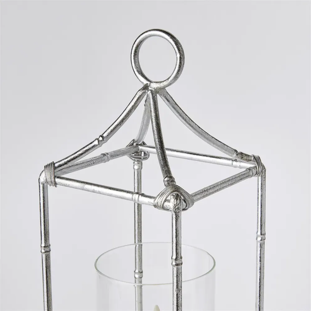 Ophelia Large Lantern Candle Holder - Antique Silver, Iron