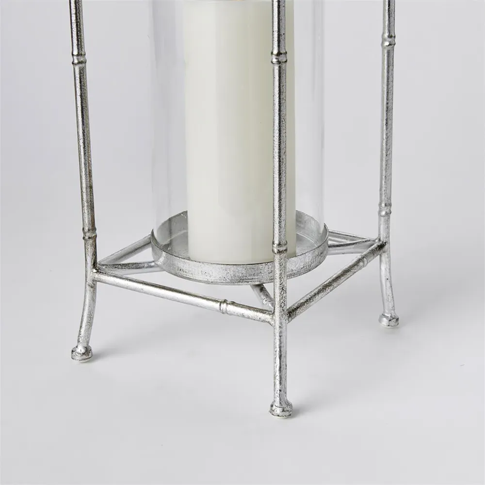 Ophelia Large Lantern Candle Holder - Antique Silver, Iron