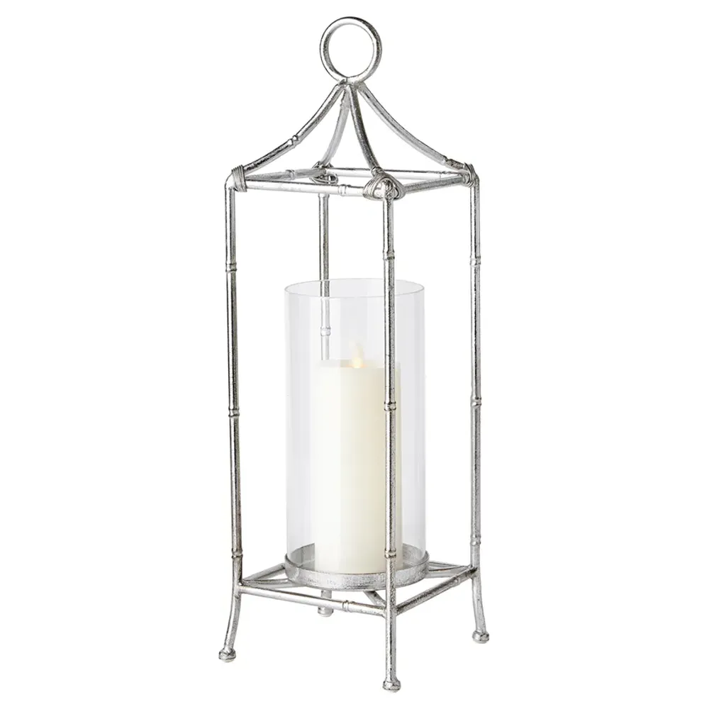 Ophelia Large Lantern Candle Holder - Antique Silver, Iron