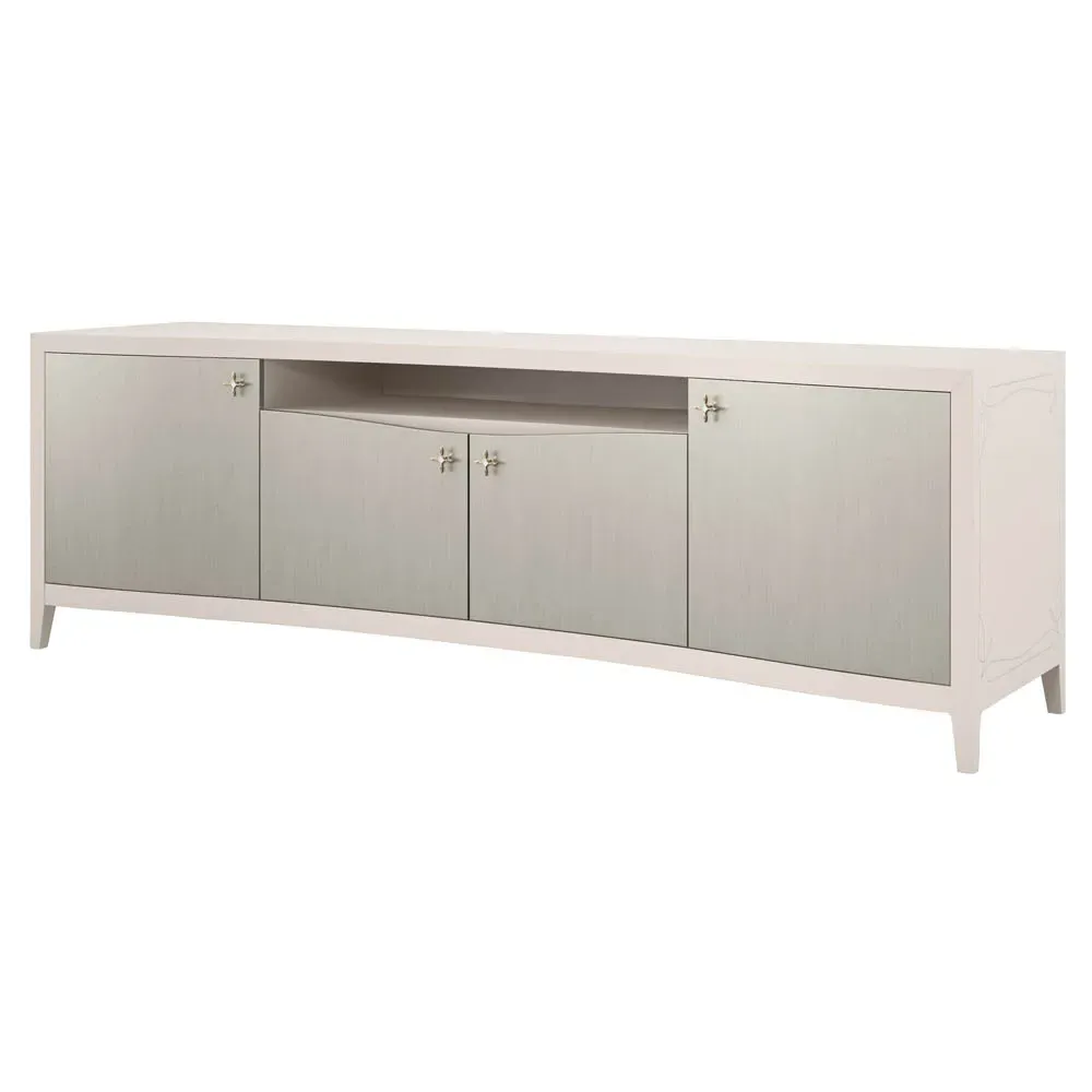 Ophelia Media Cabinet - Beige, Birch Wood
