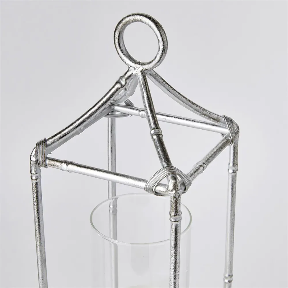 Ophelia Small Lantern Candle Holder - Antique Silver, Iron