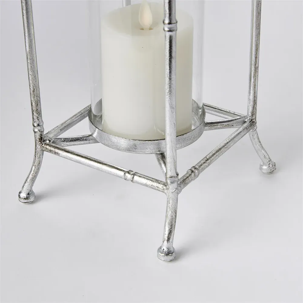 Ophelia Small Lantern Candle Holder - Antique Silver, Iron