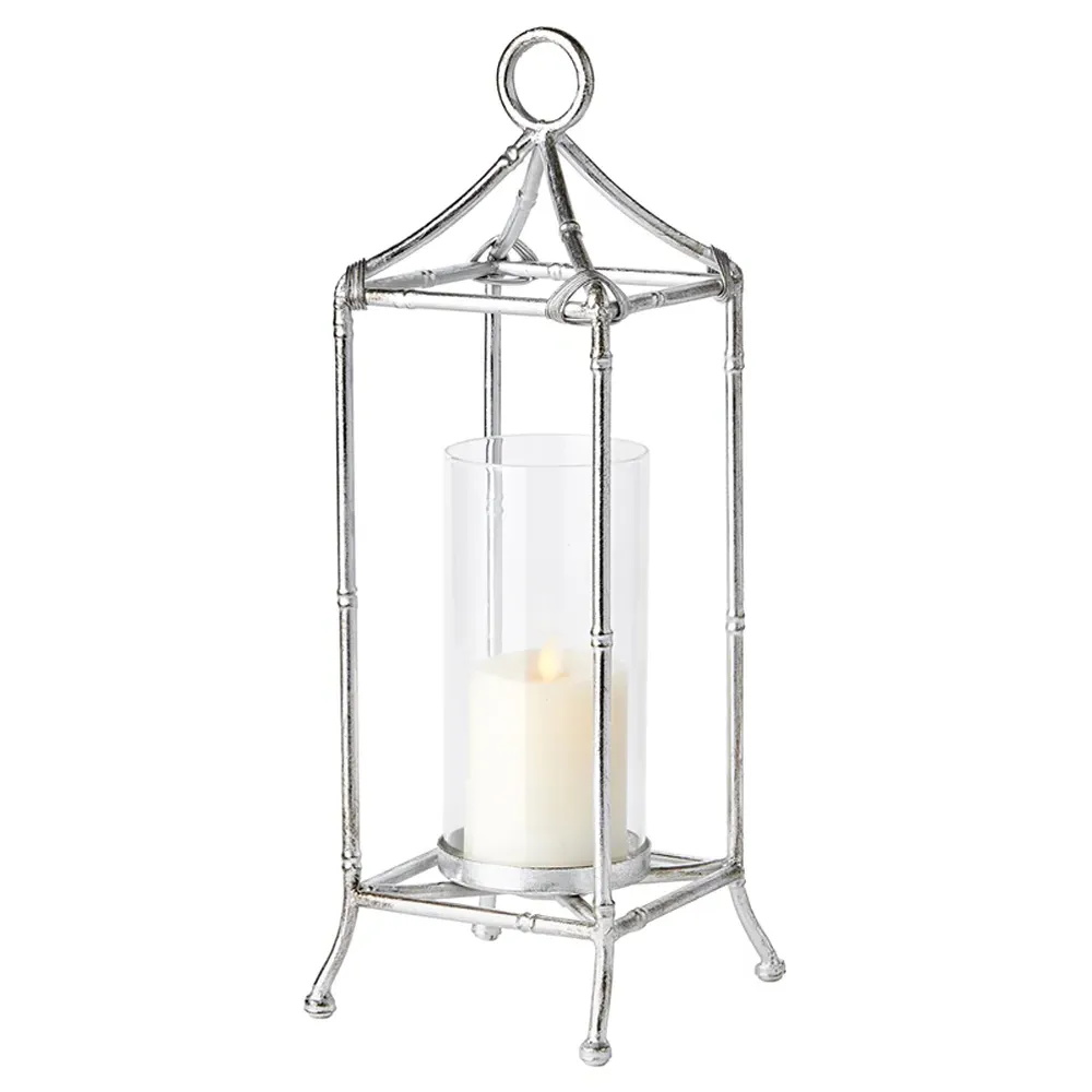 Ophelia Small Lantern Candle Holder - Antique Silver, Iron image