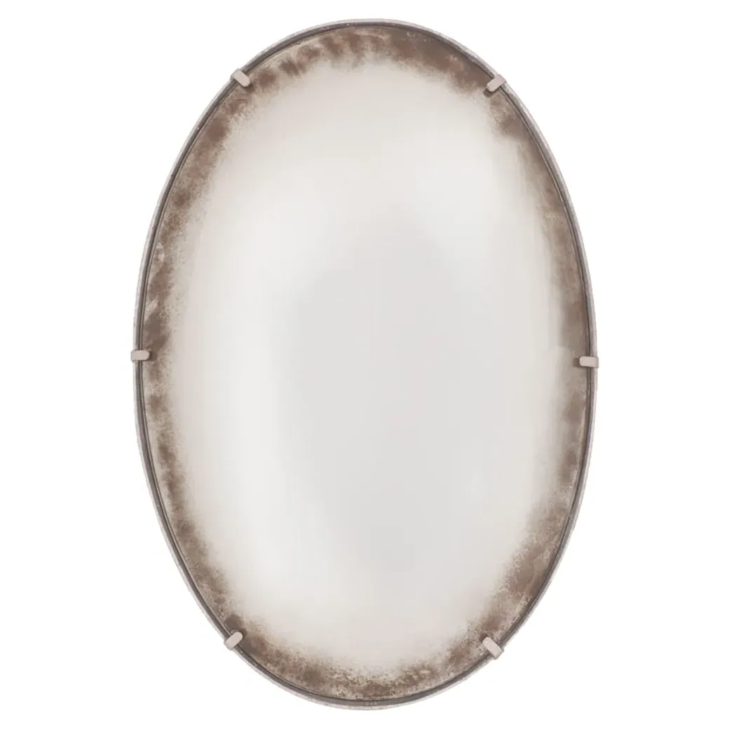 Orb Oval Wall Mirror - Grey Silver, Iron image