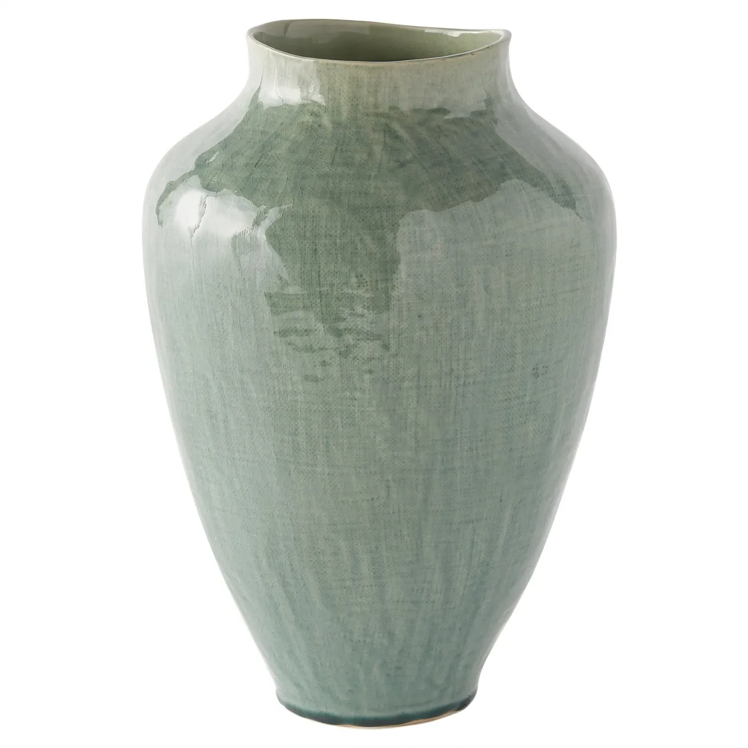 Orielle Large Decorative Table Vase - Green, Ceramic