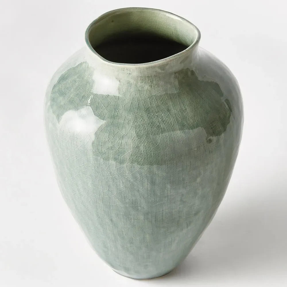 Orielle Small Decorative Table Vase - Green, Ceramic