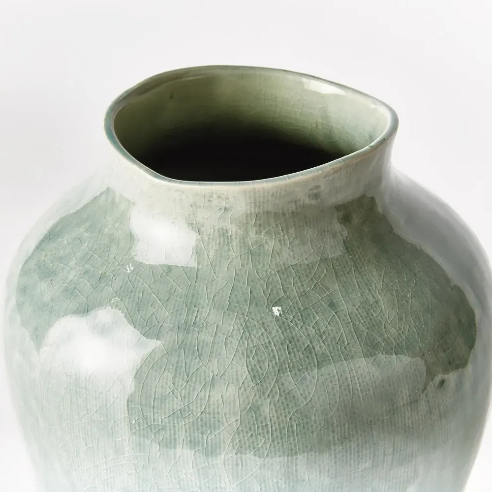 Orielle Small Decorative Table Vase - Green, Ceramic