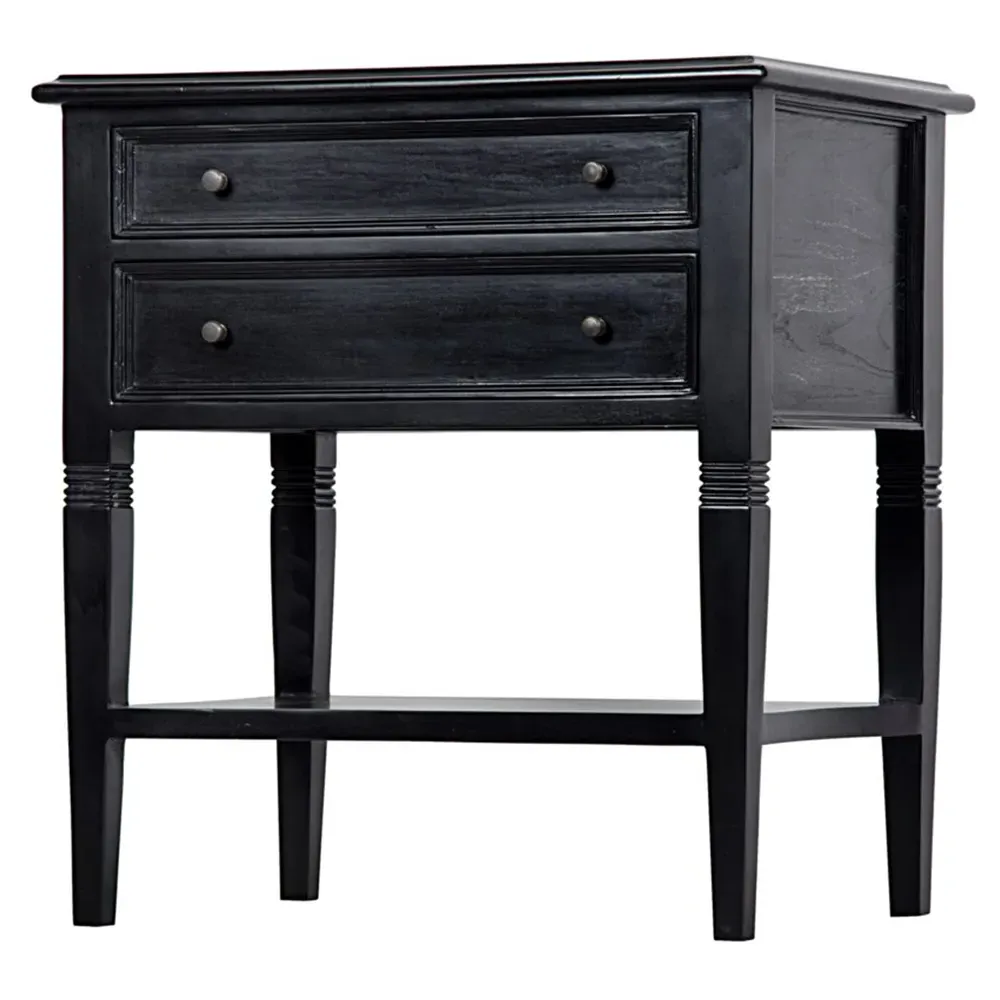 Orien Side Table - Black, Mahogany Wood