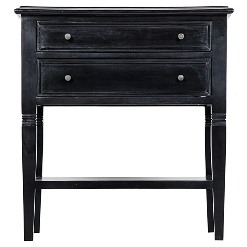Orien Side Table - Black, Mahogany Wood