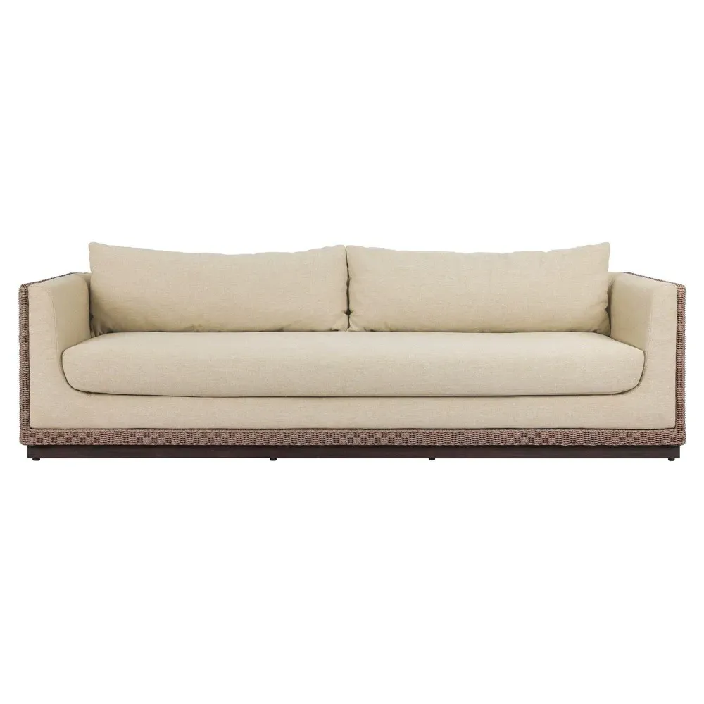 Orin 96" Woven Teak Outdoor Sofa - Brown, Teak
