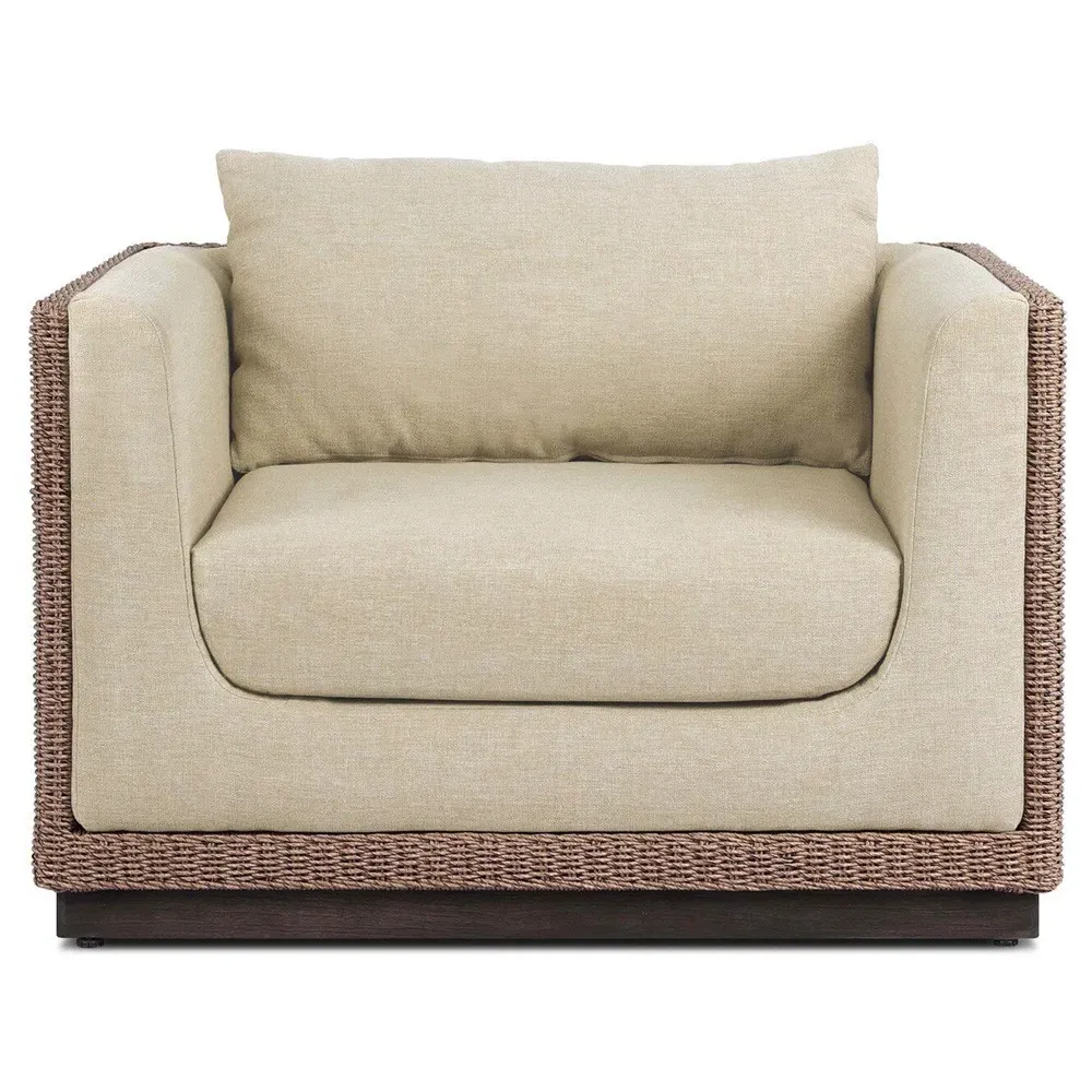 Orin Woven Teak Outdoor Lounge Chair - Brown, Teak