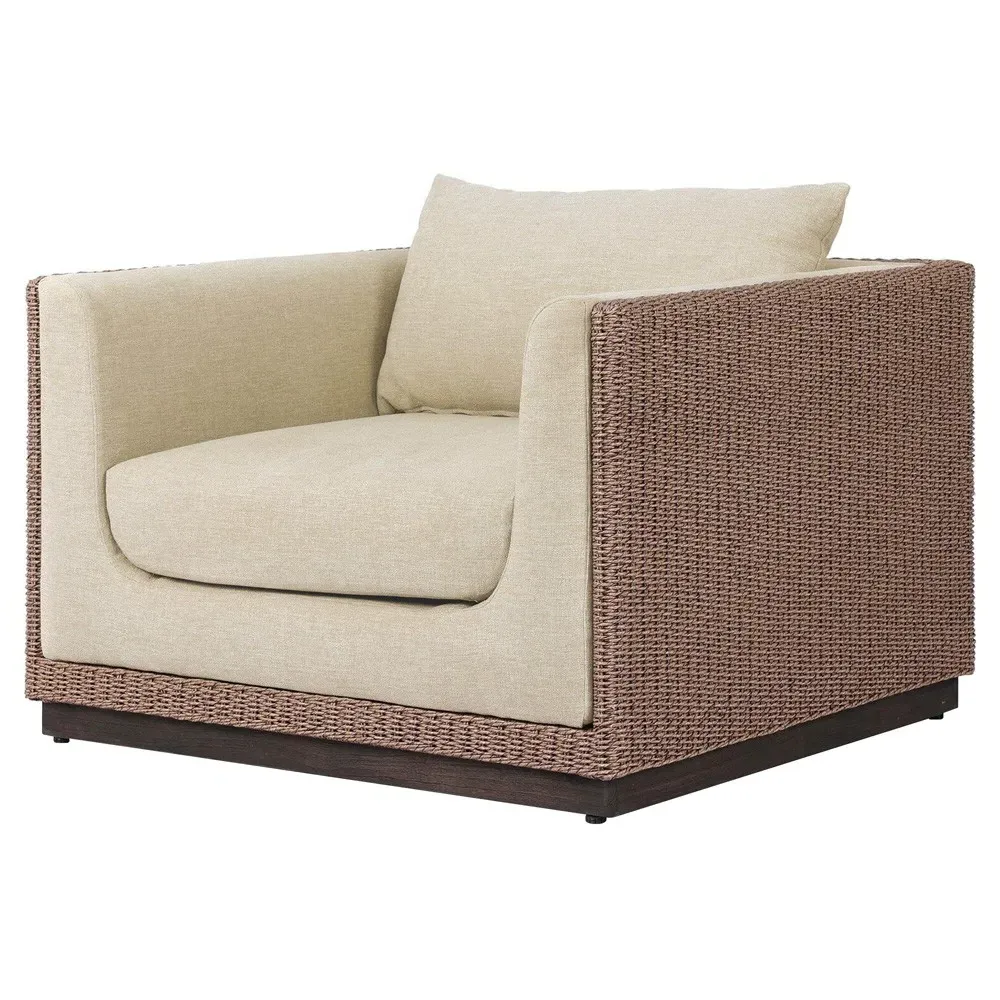 Orin Woven Teak Outdoor Lounge Chair - Brown, Teak image