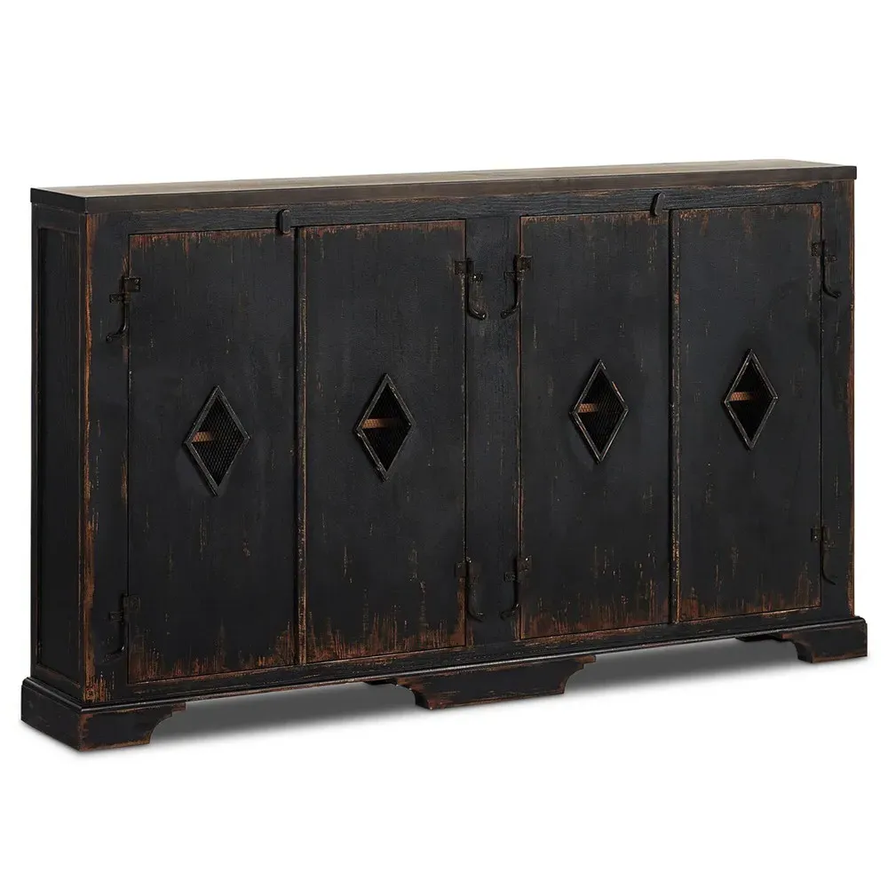 Orion Rustic Lodge Sideboard - Black, Pine