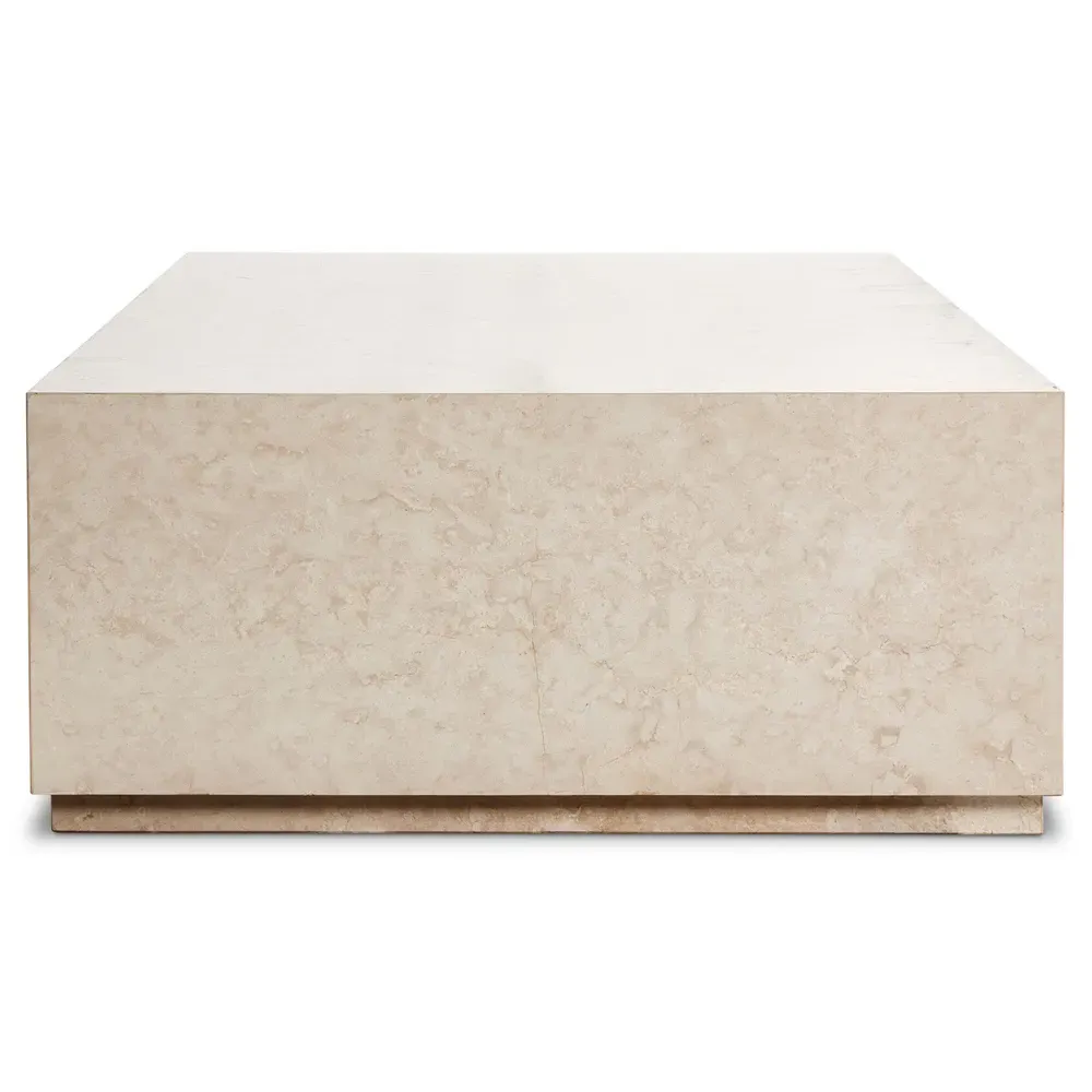 Orkins Rectangular Outdoor Coffee Table - Cream, Marble