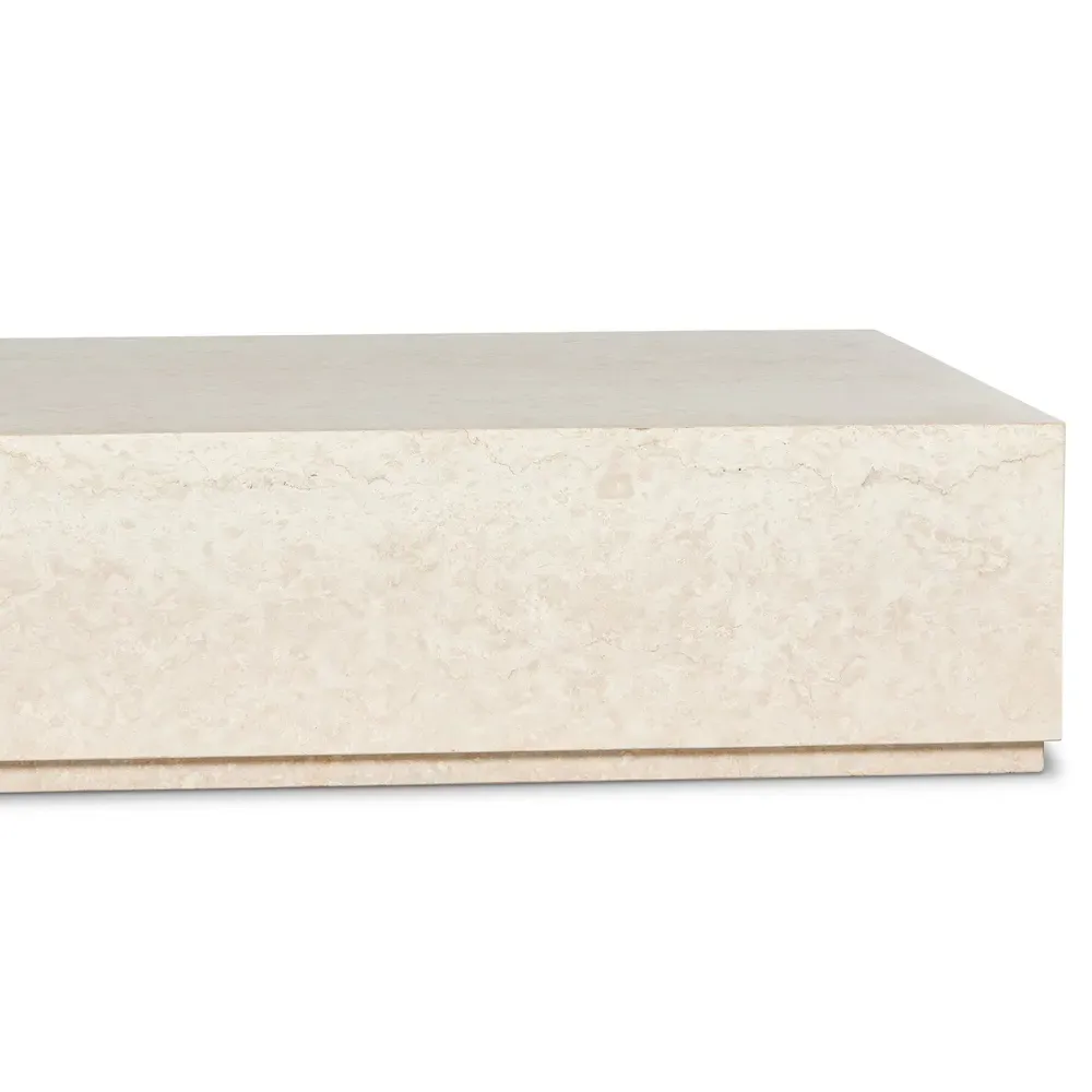 Orkins Rectangular Outdoor Coffee Table - Cream, Marble